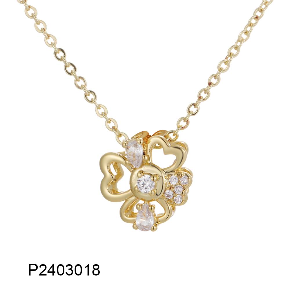 Wholesale environmentally friendly copper plated 14k gold inlaid zircon heart necklace, environmentally friendly material, not easy to allergic, waterproof and not fade - Lyra