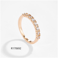 Wholesale copper-plated gold rings, set with zircon stones, waterproof and colorfast.