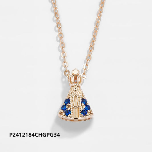 Environmentally friendly brass plated 14k/18k gold zircon necklace, waterproof and non-fading, original