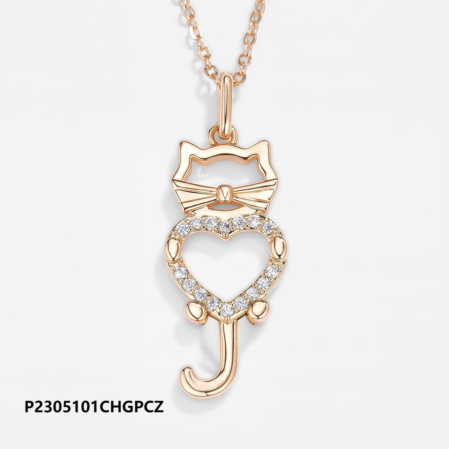 Wholesale environmentally friendly copper plated 14k gold inlaid zircon kitten necklace, environmentally friendly material, not easy to allergic, waterproof and not fade - Lyra