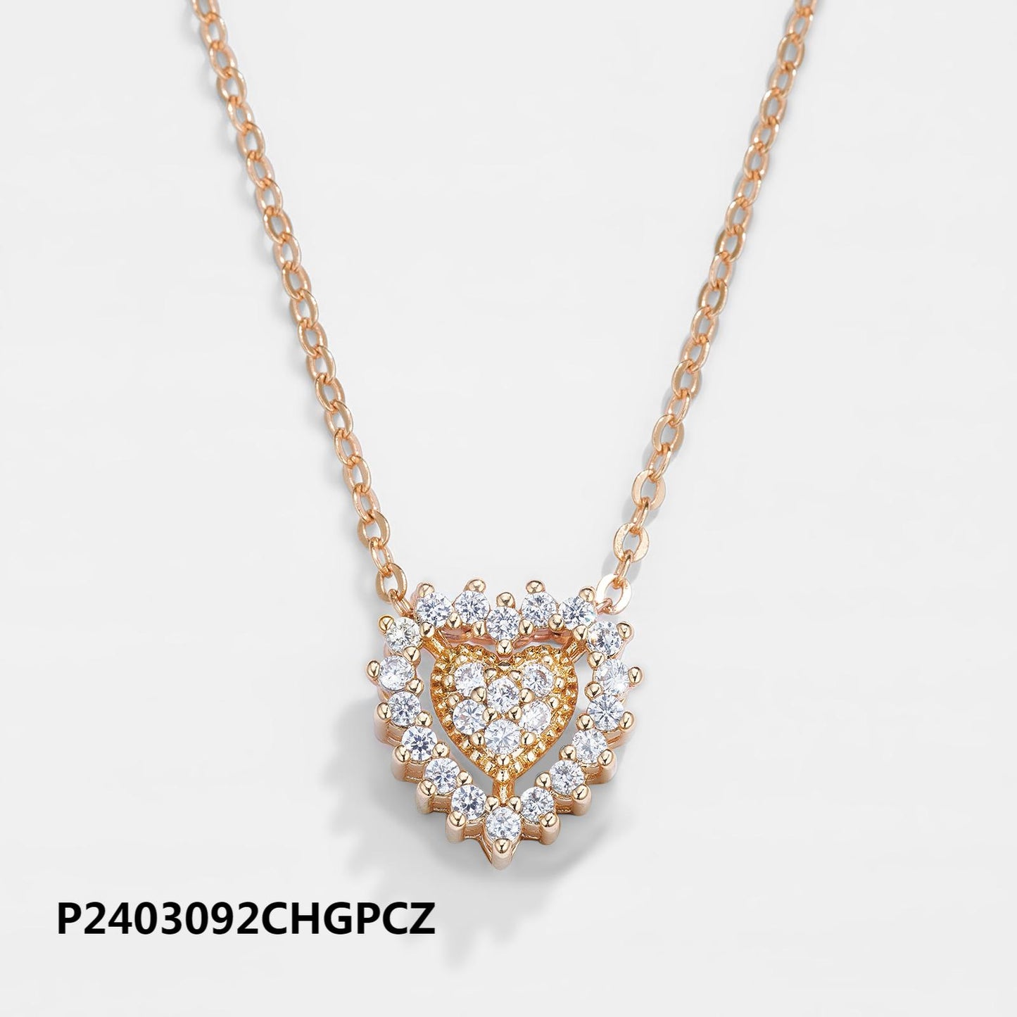 Wholesale copper-plated 14k/18k heart-shaped zircon necklace, waterproof and colorfast, unique design - Lyra
