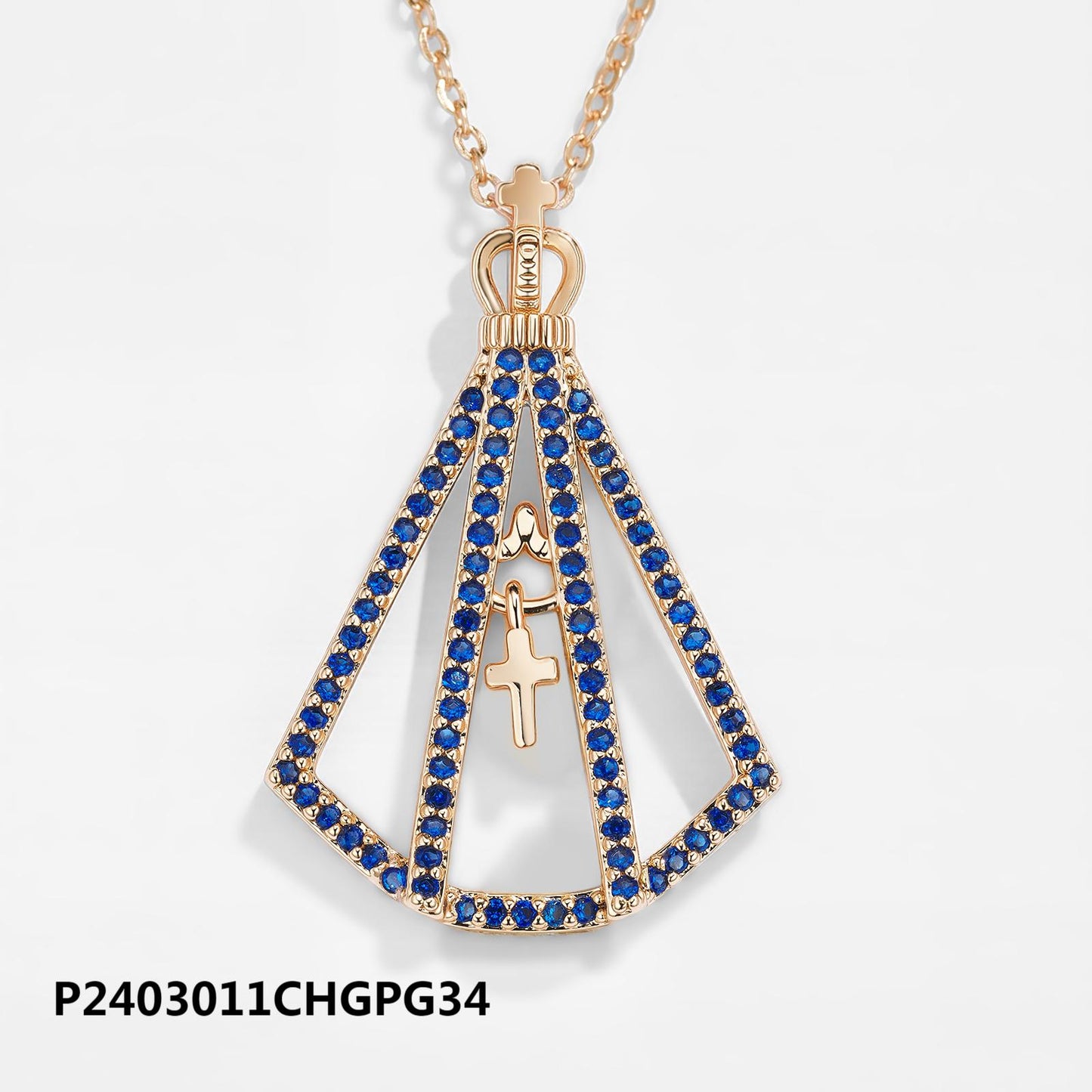 Wholesale copper-plated 14k/18k big-brand zircon necklace, waterproof and colorfast, unique design - Lyra