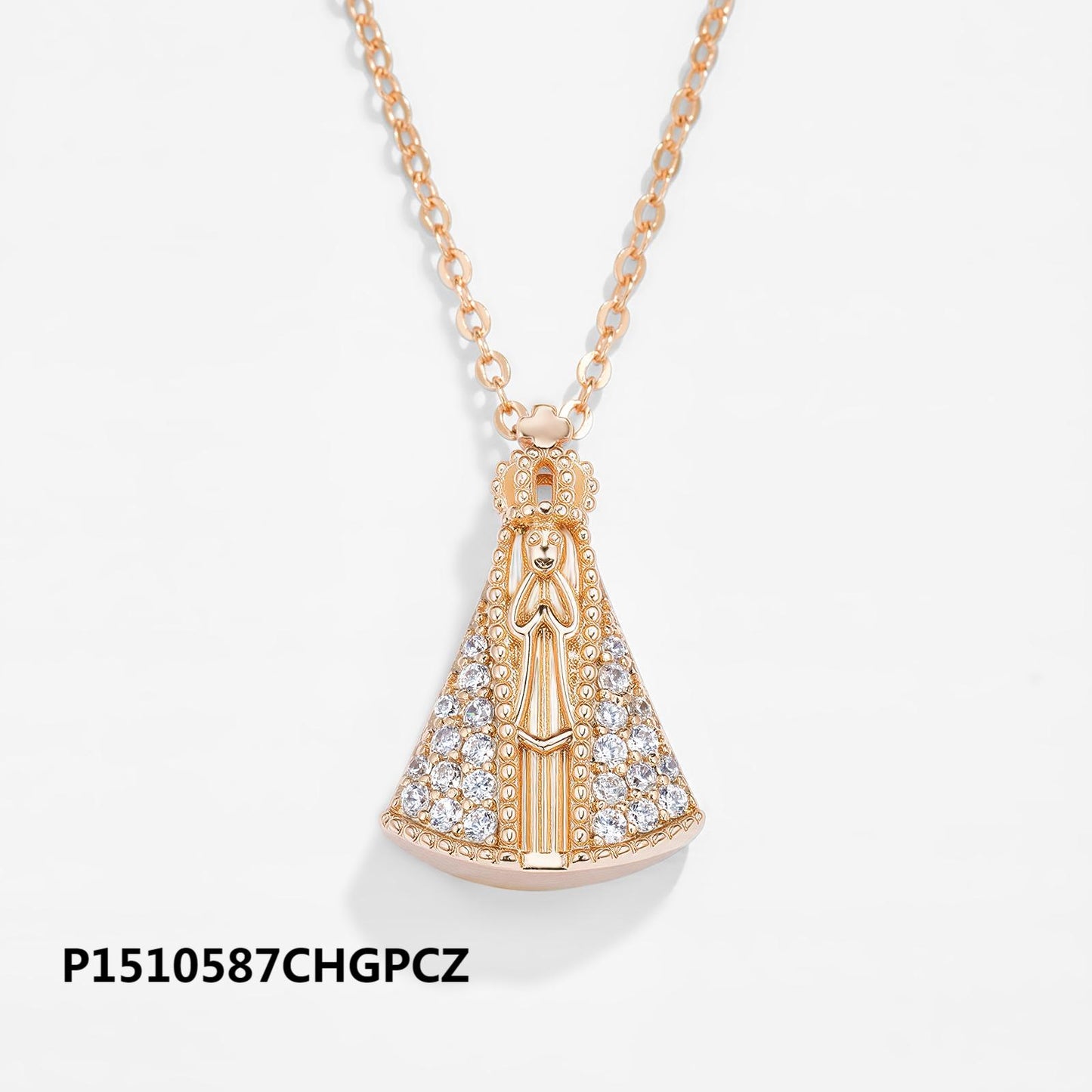 Wholesale copper plated 14k gold zircon necklace, environmentally friendly material, non-fading and waterproof, original design