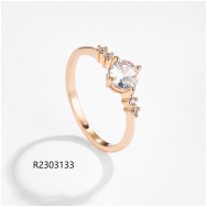 Copper-plated gold zircon ring, wholesale price is low.