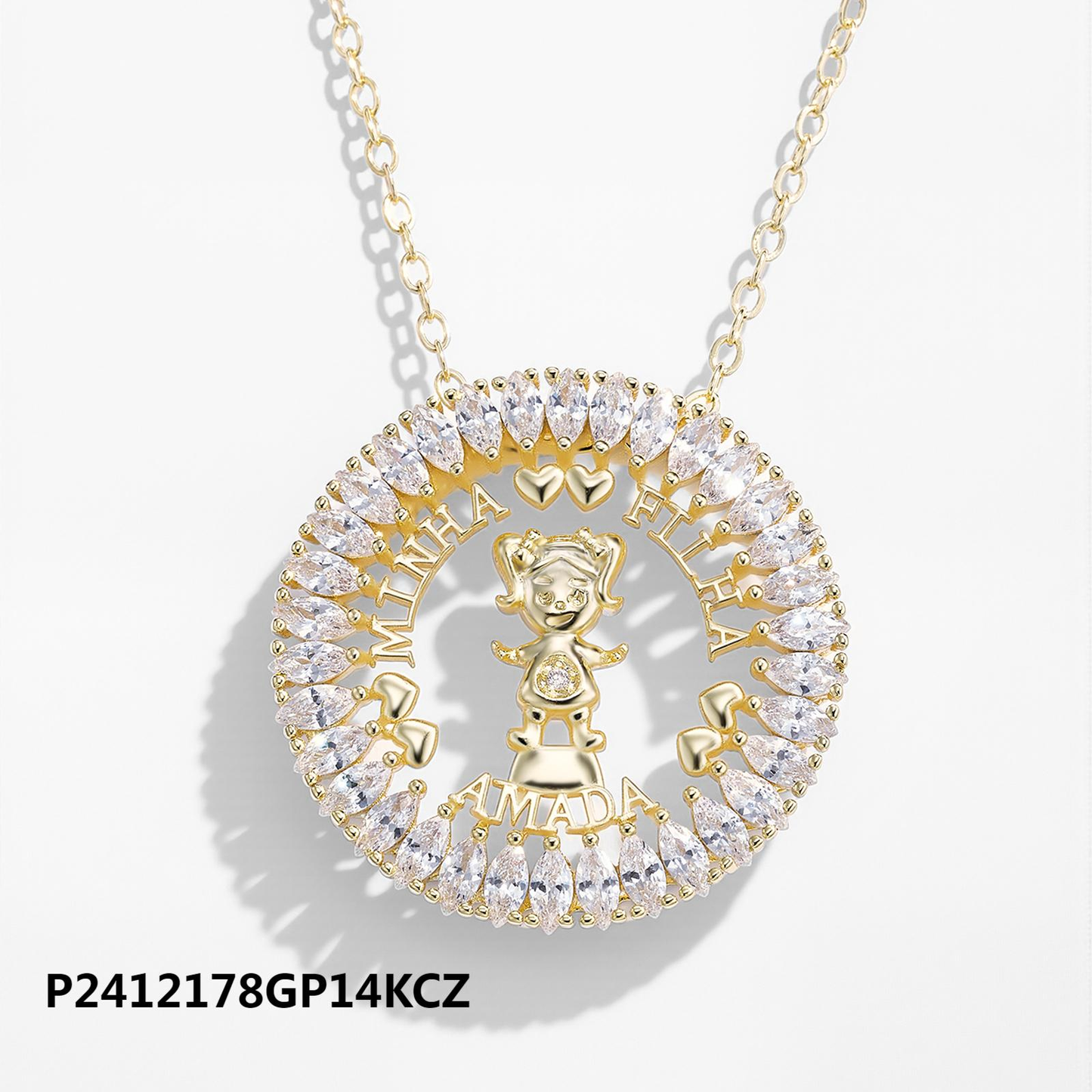 Wholesale 14k copper gold-plated zircon heart necklace, waterproof and non-fading, high quality - Lyra
