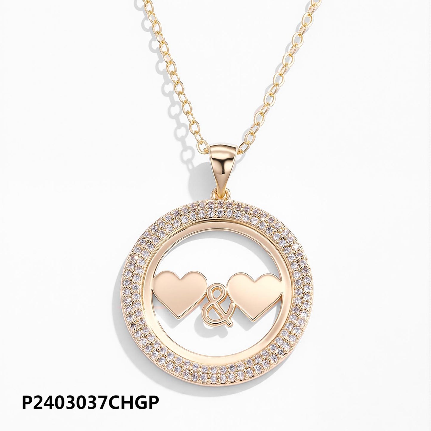 Wholesale 14k copper gold-plated zircon heart necklace, waterproof and non-fading, high quality - Lyra