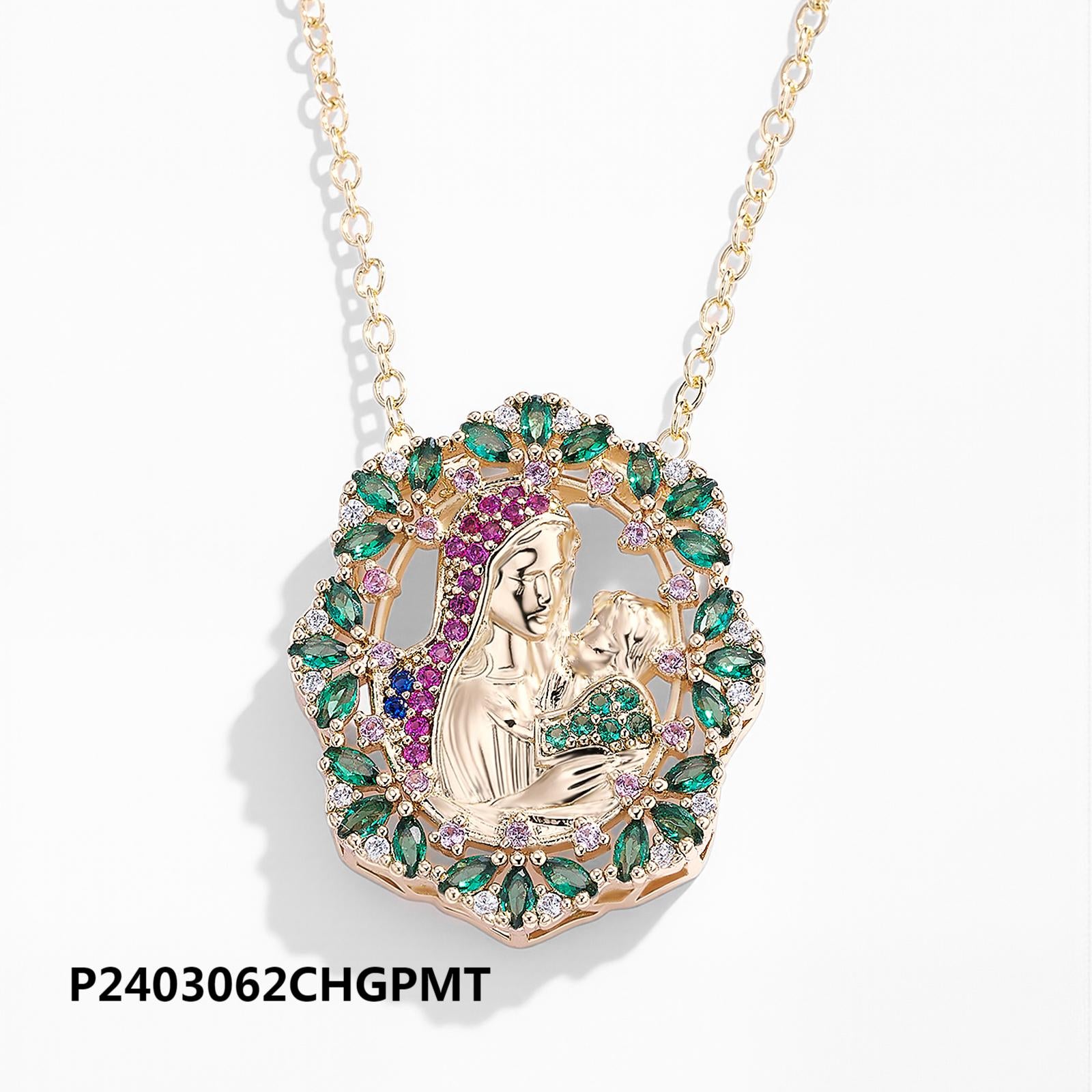 Environmentally friendly copper-plated 14k gold hollow zircon necklace wholesale, boutique versatile fashion parent-child necklace, original design - Lyra