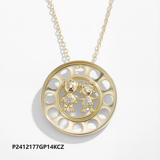 Wholesale 14k copper gold-plated zircon heart necklace, waterproof and non-fading, high quality - Lyra