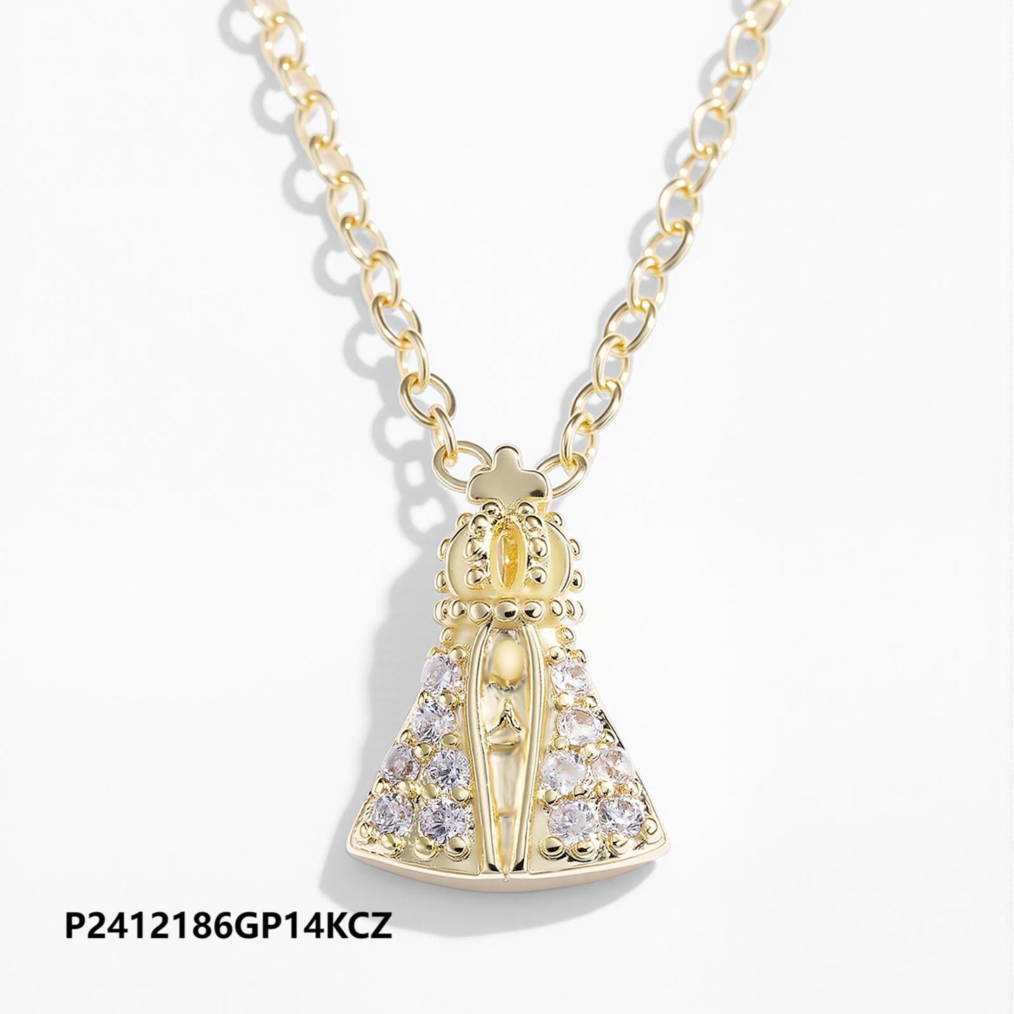 Wholesale copper-plated 14k/18k big-brand zircon necklace, waterproof and colorfast, unique design - Lyra